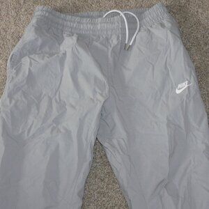 Nike light gray jogger tapered athletic track pants w pockets - mens large